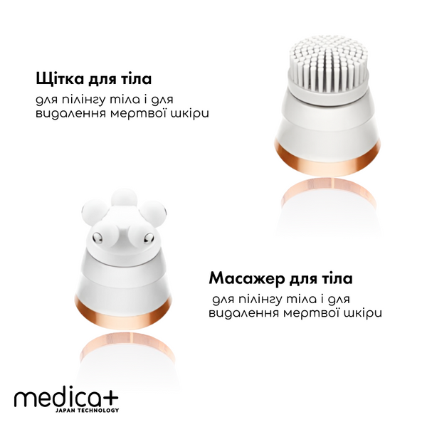 Електрична роликова пилка-пемза 4в1 Medica+ BodyControl 4v1 + Насадки, 2 шт MD-60042 фото