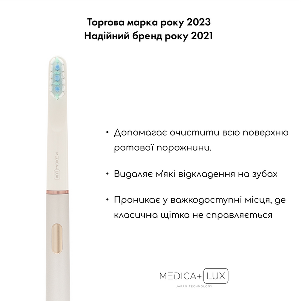 Відбілювальна звукова зубна щітка Medica+ Lux 10ХN Aluminum Portable Silver MD-50997 фото