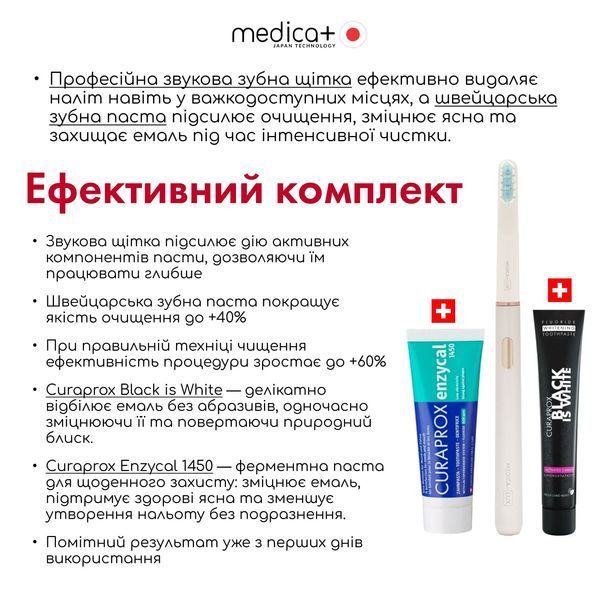 Відбілювальна звукова зубна щітка Medica+ Lux 10ХN Aluminum Portable Silver MD-50997 фото
