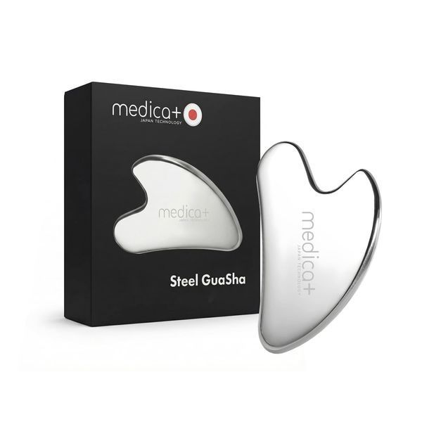 Сталевий скребок гуаша для моделювання овалу обличчя Medica+ Steel GuaSha MD-60192 фото