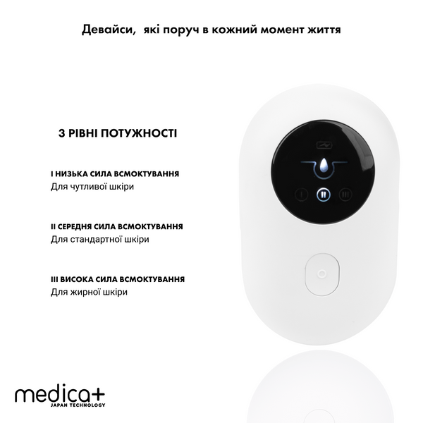 Вакуумний очищувач шкіри та пор Medica+ SKINCLEANER 7.0 MD-50116 фото