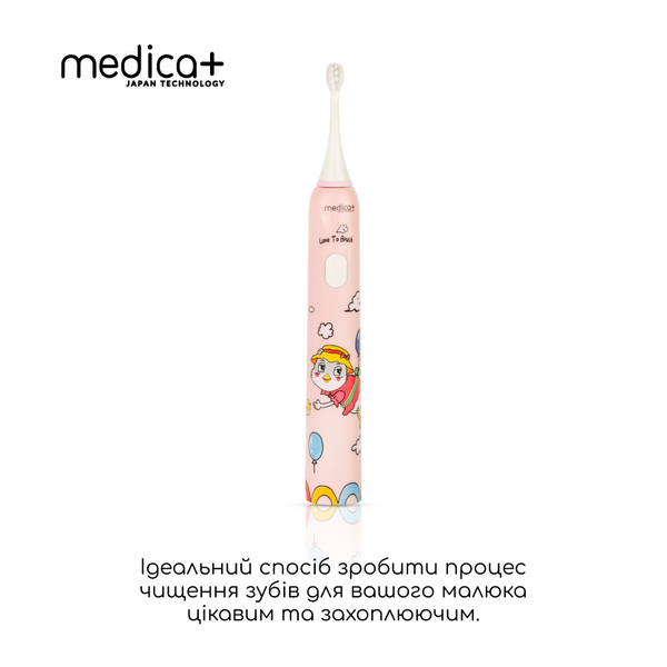 Звукова зубна щітка Medica+ KidsBrush 7.0 Pink + Насадки, 4 шт MD-60044 фото