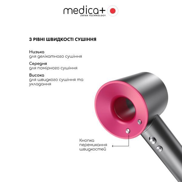Професійний фен для волосся Hair Pro з 5 насадками та кейсом Fuchsia MD-60262 фото