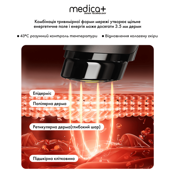 Масажер для обличчя Medica+ SkinLifting PRO 10x з мікрострумом, RF та функцією ліфтингу MD-60141 фото