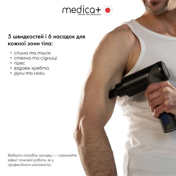Перкусійний ручний масажер для тіла і м'язів Medica+ MassHand Pro 5.0 MD-50139 фото