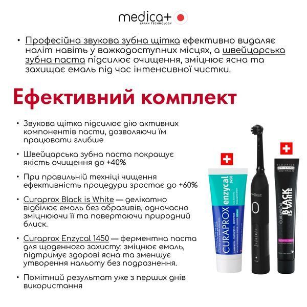 Електрична зубна щітка Medica+ ProBrush XO Сarbon Soft Touch (Black) MD-60061 фото