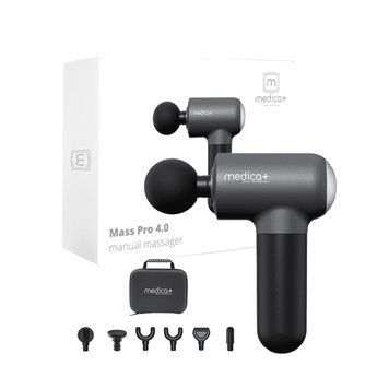 Перкусійний масажер для тіла і м'язів Medica+ MassHand Pro 4.0 Black MD-50236 фото